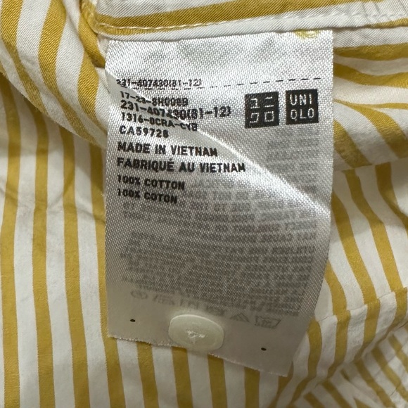 UNIQLO Low to High Striped 3/4 Dress Shirt - Picture 6 of 7
